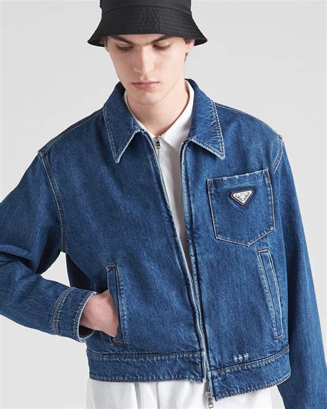 prada denim blouson jacket|prada denim bralette.